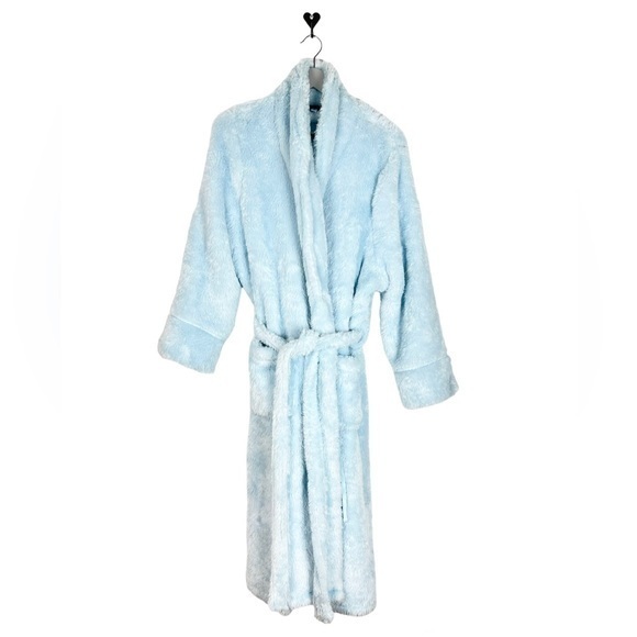 Berkshire Blanket Super Fluffy robe size 1X blue cozy soft Plus size - Picture 1 of 7